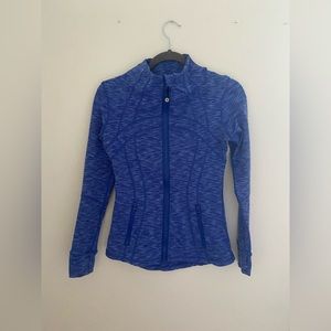 Lululemon define jacket in heather blue.